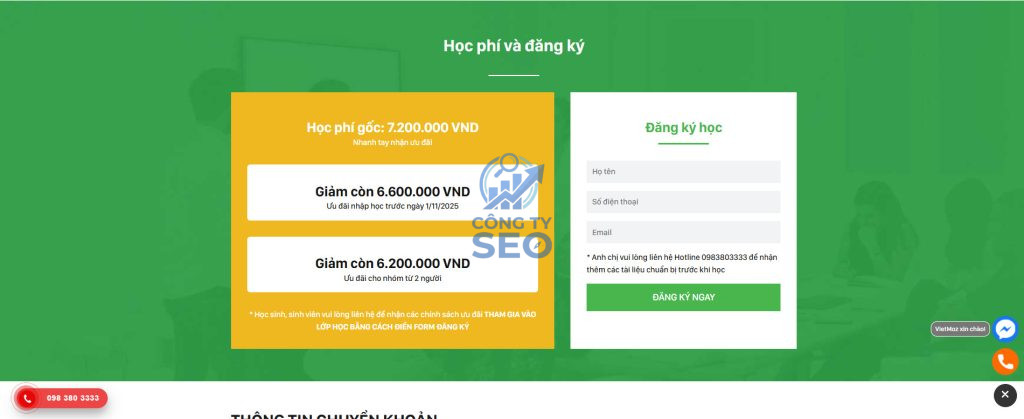 Các khóa đào tạo quản trị chiến dịch và SEO Manager chuyên sâu