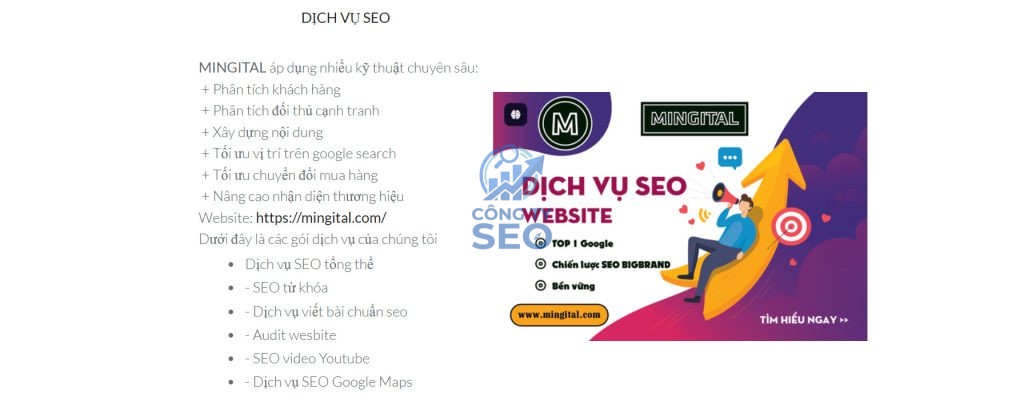 Dịch vụ SEO tổng thể bền vững định hướng trường phái mũ trắng