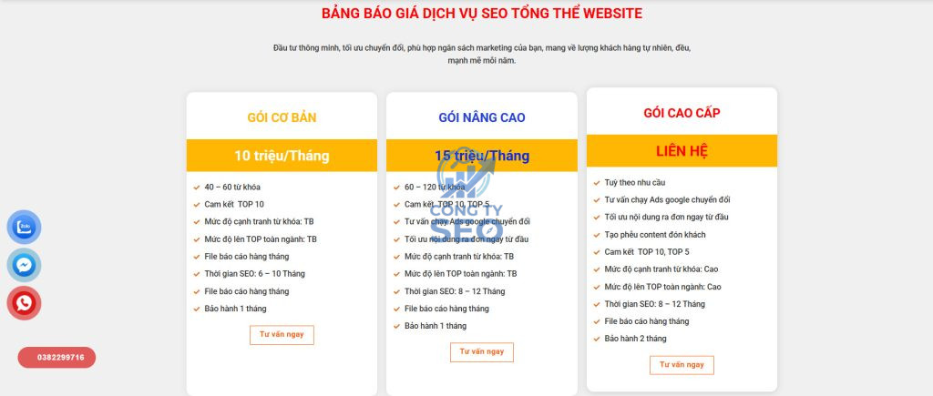 Dịch vụ seo tổng thể website định hướng chuyển đổi tối ưu