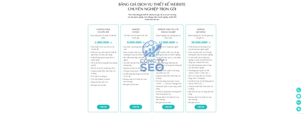 Dịch vụ thiết kế website chuyên nghiệp chuẩn SEO trọn gói